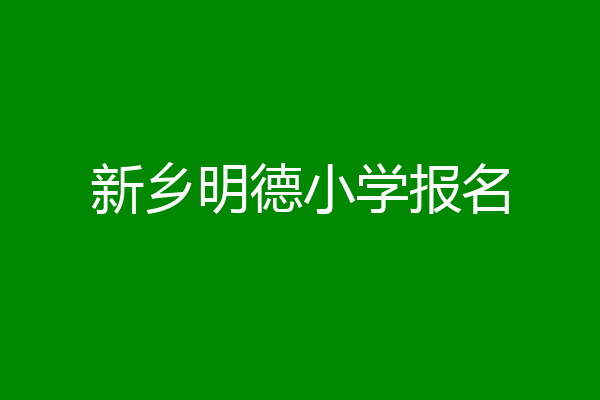 新乡明德小学报名