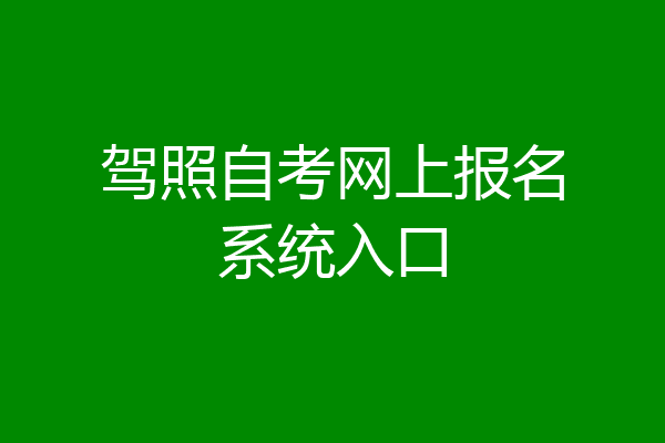 驾照自考网上报名系统入口