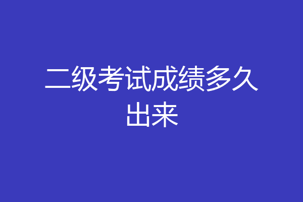 二级考试成绩多久出来