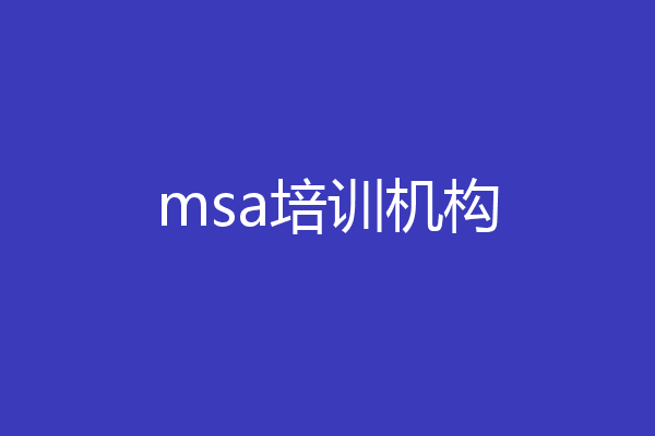 msa培训机构