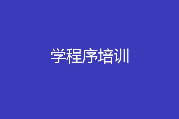 学程序培训
