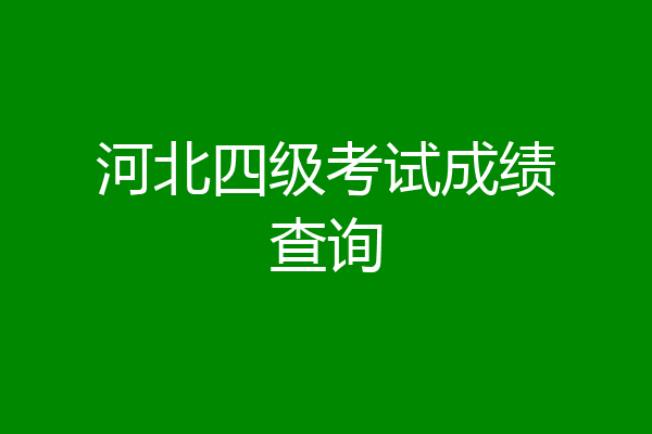 河北四级考试成绩查询