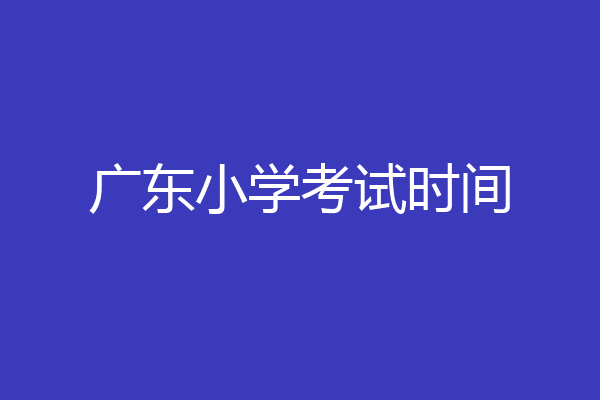 广东小学考试时间