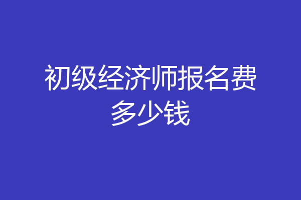 初级经济师报名费多少钱