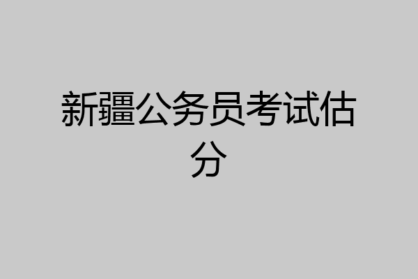 新疆公务员考试估分