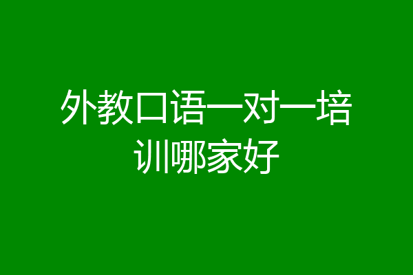 外教口语一对一培训哪家好