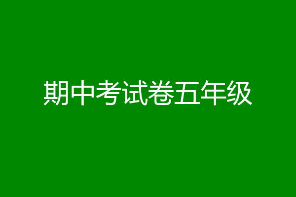 期中考试卷五年级