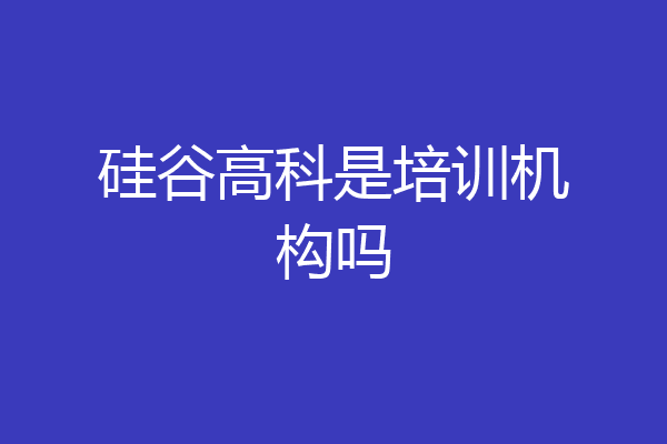 硅谷高科是培训机构吗