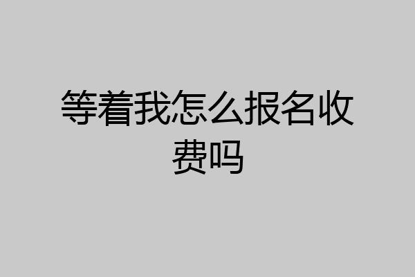 等着我怎么报名收费吗