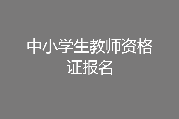 中小学生教师资格证报名