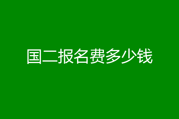 国二报名费多少钱