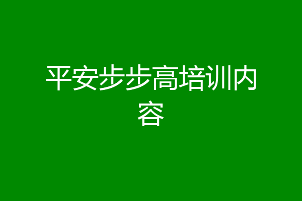 平安步步高培训内容
