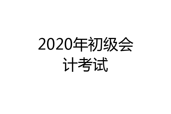 2020年初级会计考试
