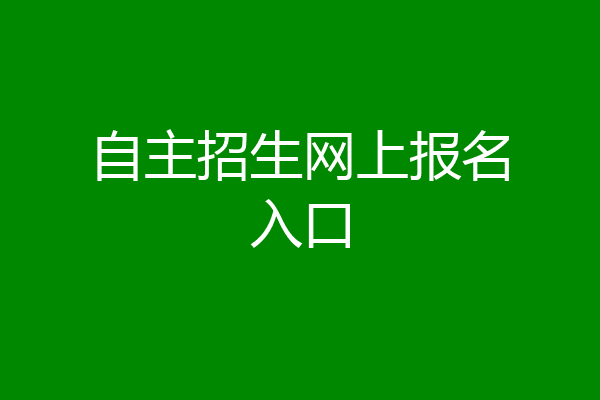 自主招生网上报名入口