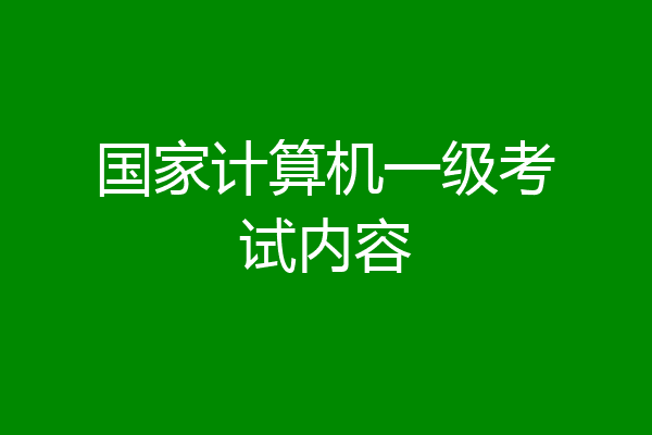 国家计算机一级考试内容