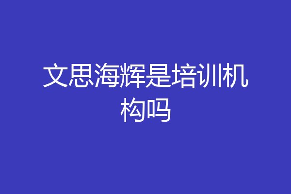 文思海辉是培训机构吗