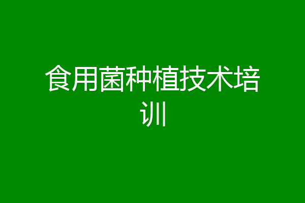 食用菌种植技术培训