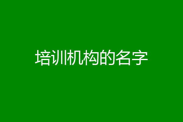 培训机构的名字