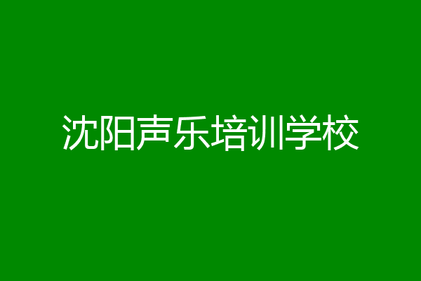 沈阳声乐培训学校