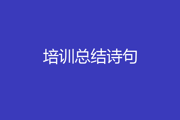 培训总结诗句