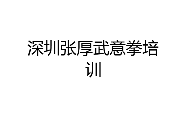 深圳张厚武意拳培训