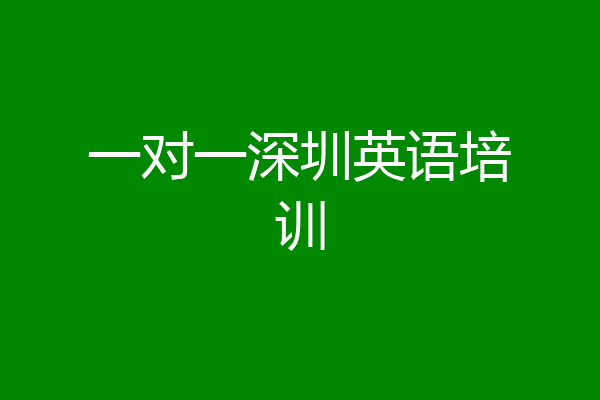 一对一深圳英语培训