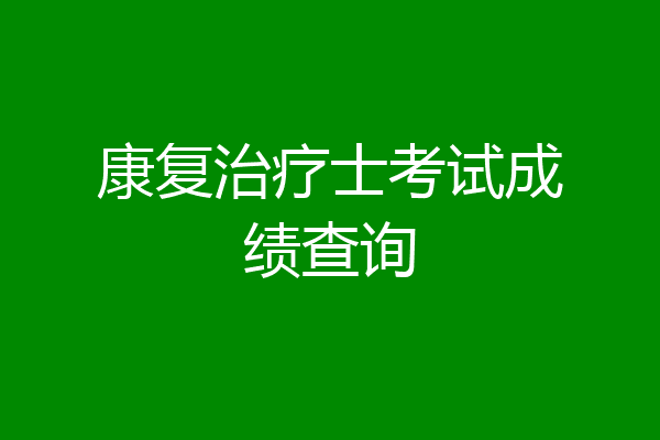 康复治疗士考试成绩查询
