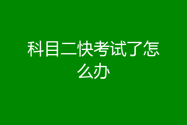 科目二快考试了怎么办