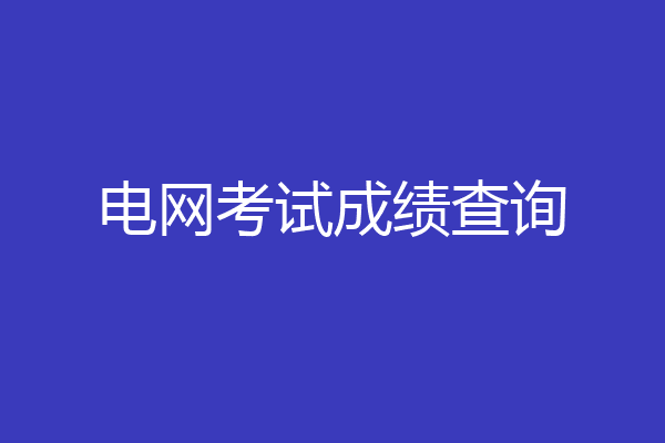 电网考试成绩查询