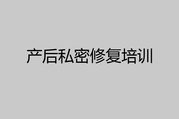 产后私密修复培训