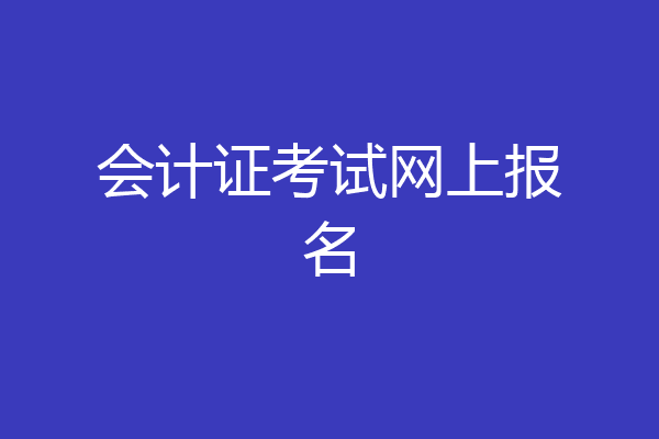 会计证考试网上报名