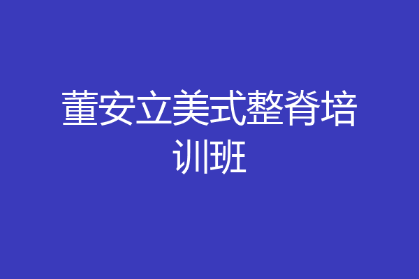 董安立美式整脊培训班