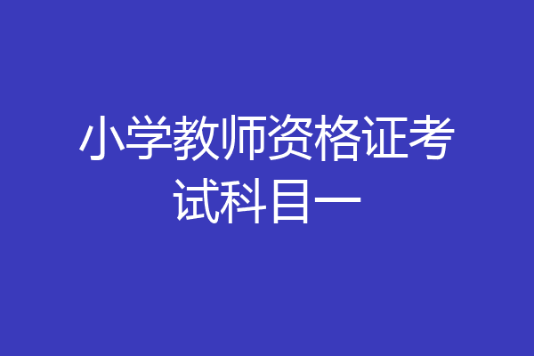 小学教师资格证考试科目一