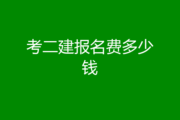考二建报名费多少钱