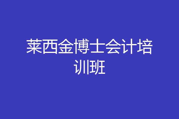 莱西金博士会计培训班