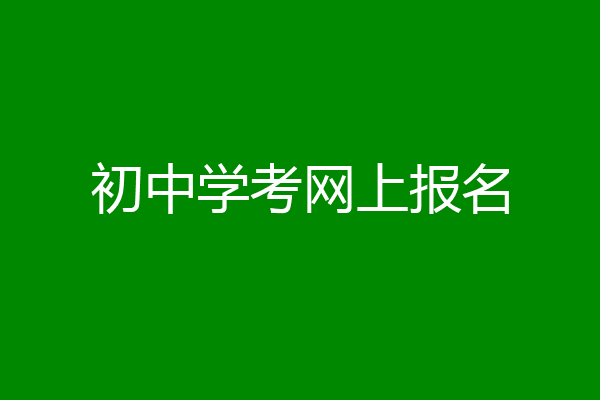 初中学考网上报名