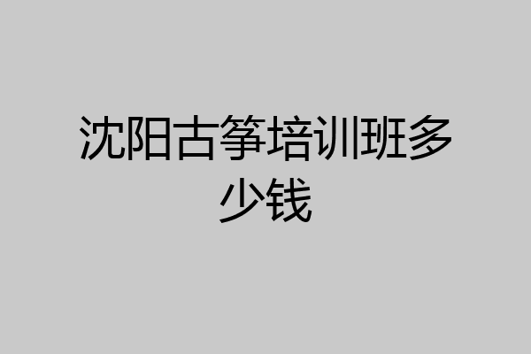 沈阳古筝培训班多少钱