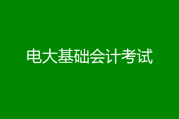 电大基础会计考试