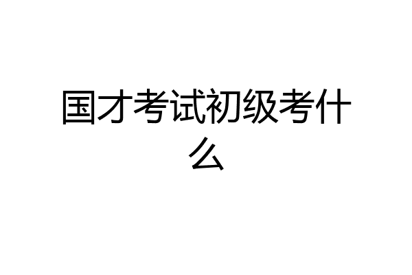国才考试初级考什么