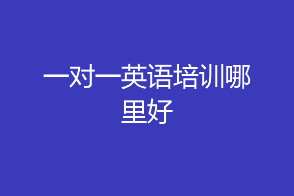 一对一英语培训哪里好