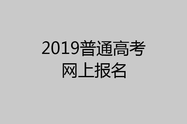 2019普通高考网上报名