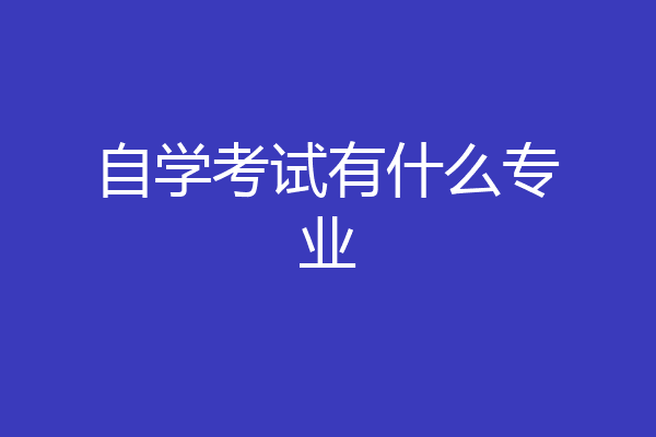 自学考试有什么专业