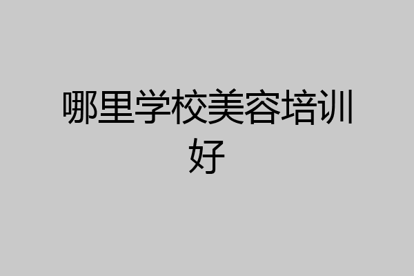 哪里学校美容培训好