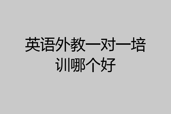 英语外教一对一培训哪个好