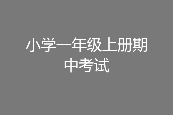 小学一年级上册期中考试