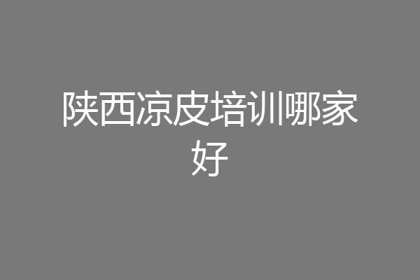 陕西凉皮培训哪家好