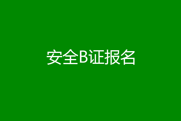 安全B证报名