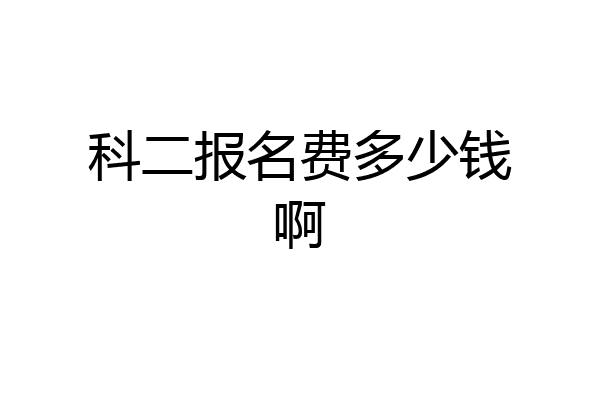 科二报名费多少钱啊
