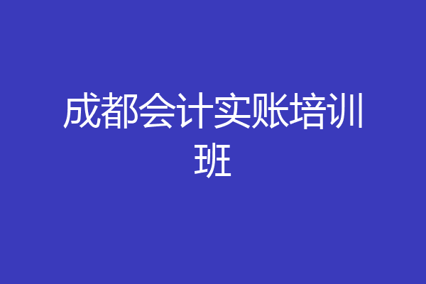 成都会计实账培训班