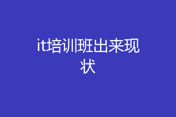 it培训班出来现状
